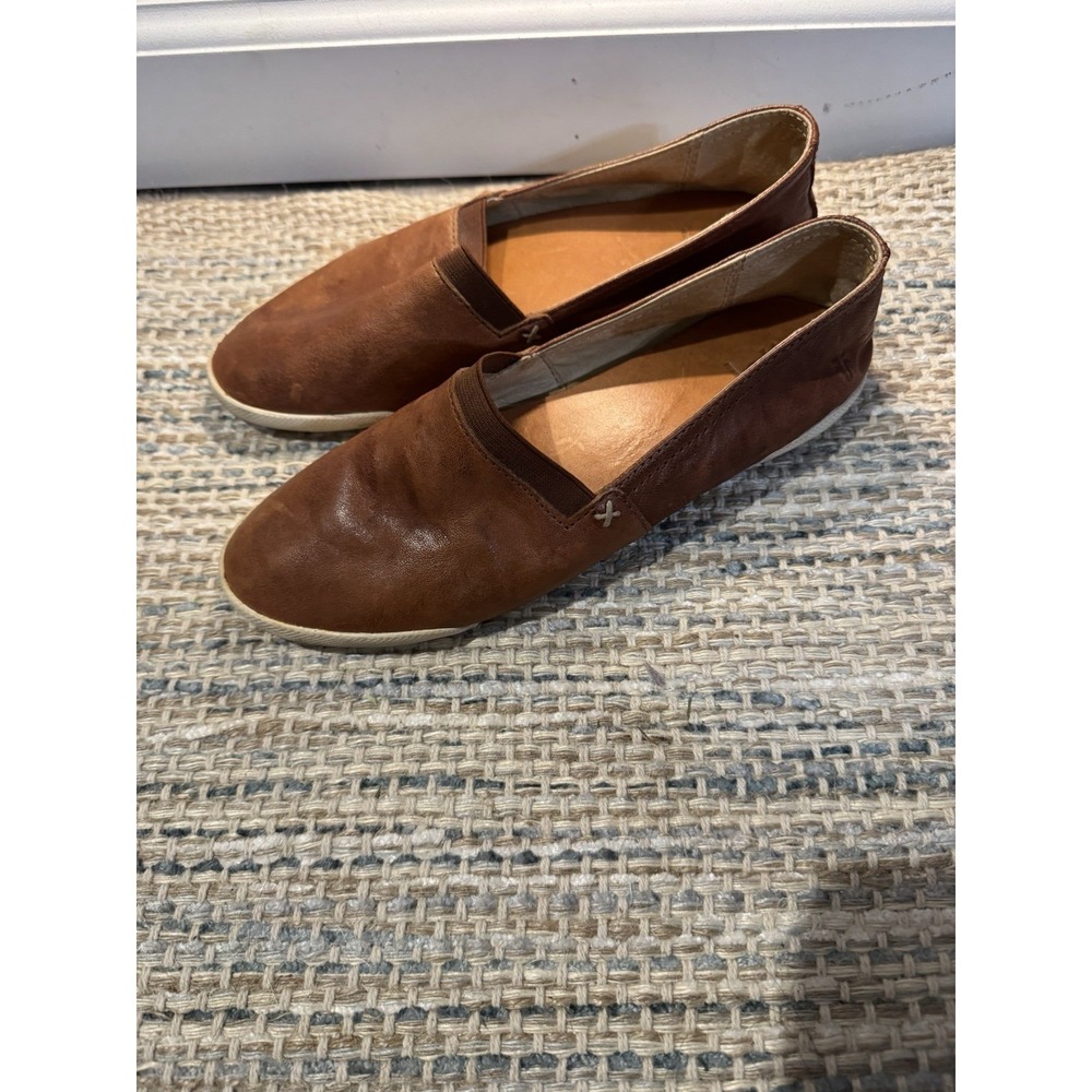 Frye Melanie Slip On Sneakers Brown Leather 6.5